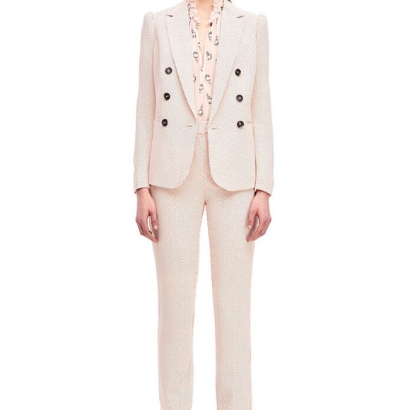 Rebecca Taylor Pindot Blush Pink Polka Dot Blazer - Picture 6 of 16